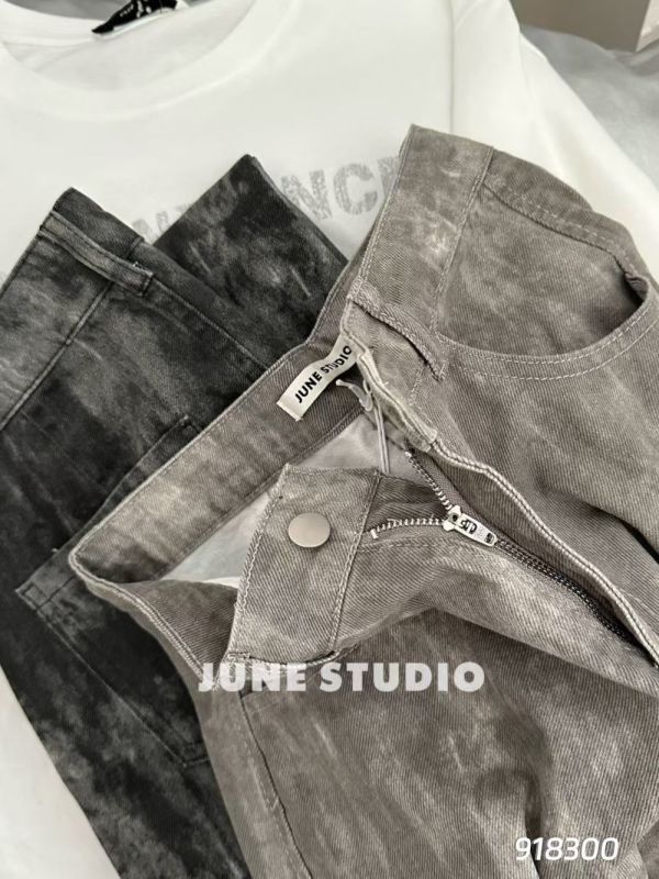 洗水扎染髒髒工裝褲 