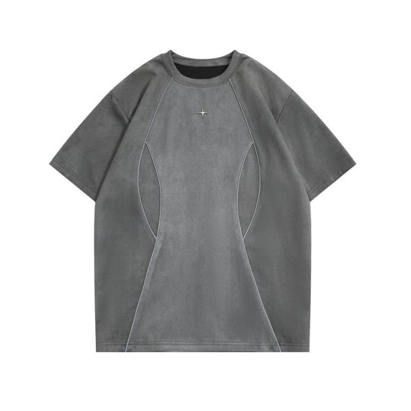 麂皮星解構反光短T 