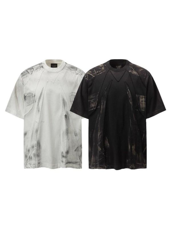 美式髒漆解構短T 