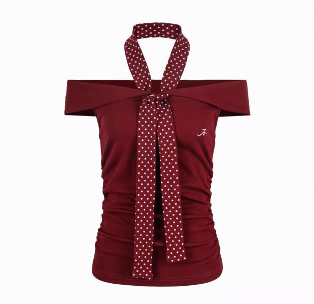 辣妹一字圍巾短款T 