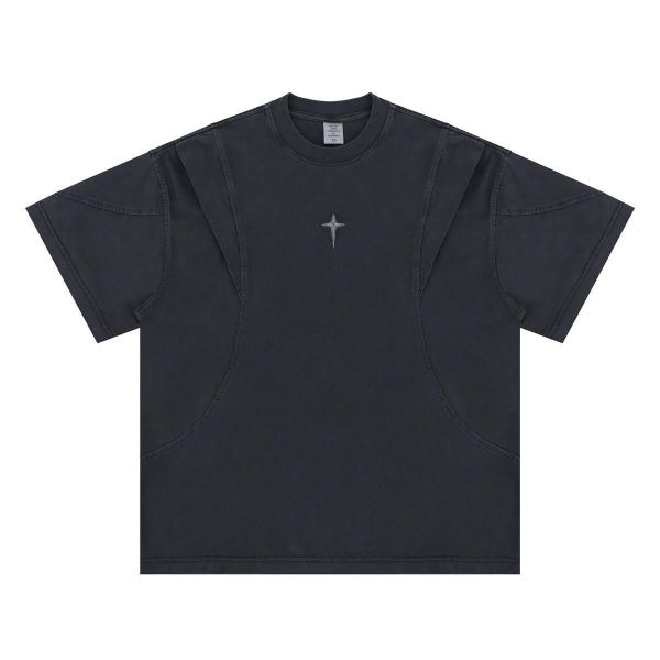星十字水洗解構短T 
