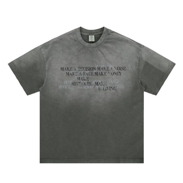 水洗字母漸層短T 