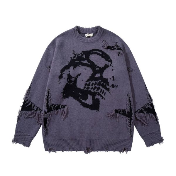 破壞針織骷顱毛衣 
