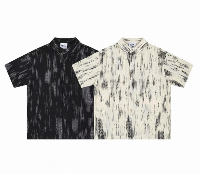 潑墨簍空針織襯衫 