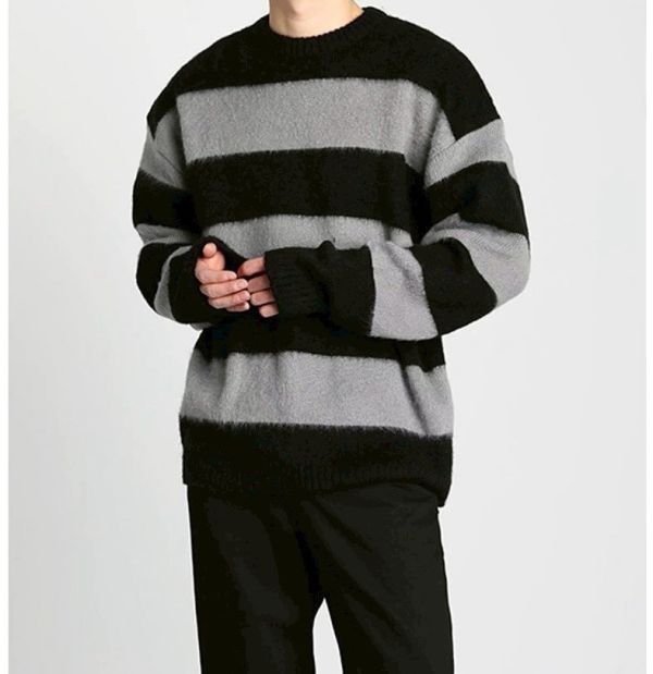 韓國海馬毛橫條毛衣 