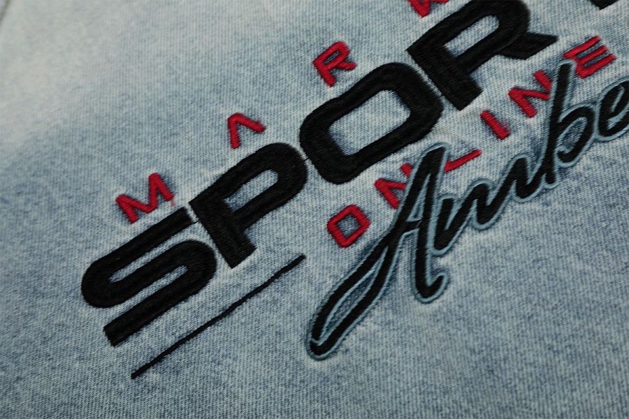 SPORTS牛仔解構帽T 