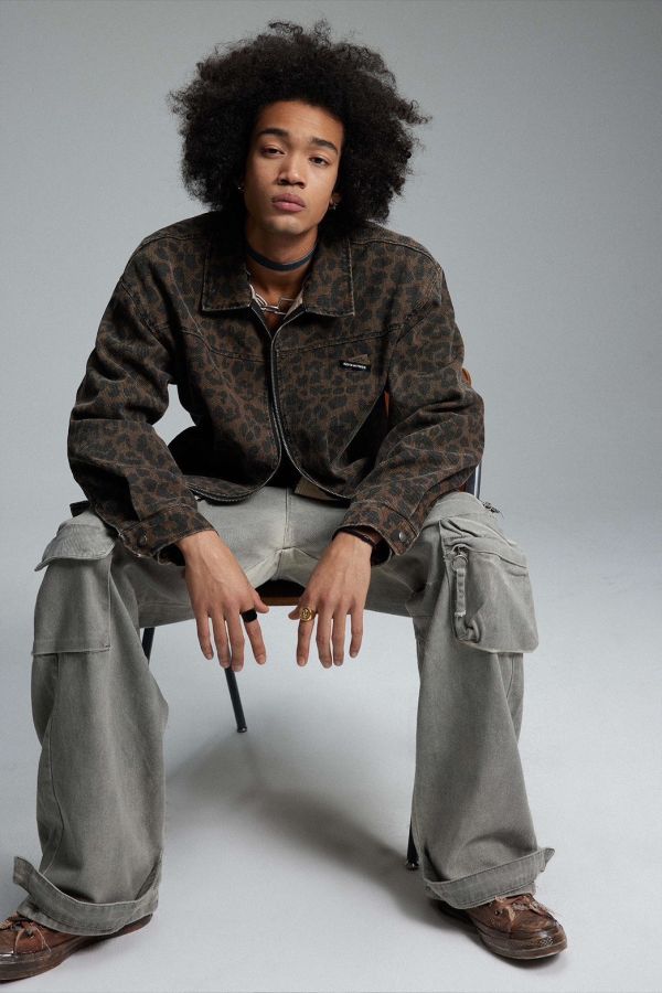 短板花豹紋外套 