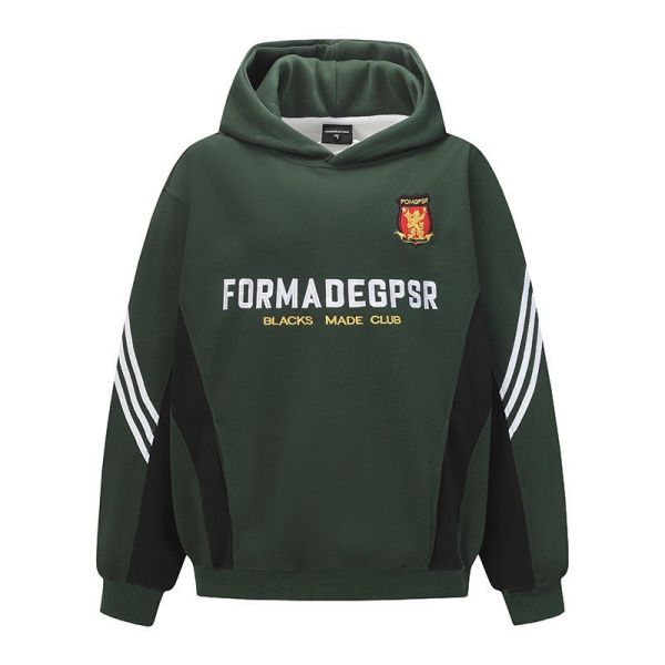 拼接三線賽車帽T 