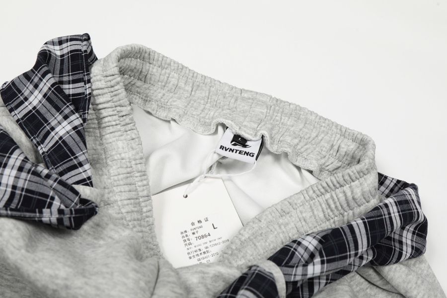 美式格紋棉質彎刀褲 