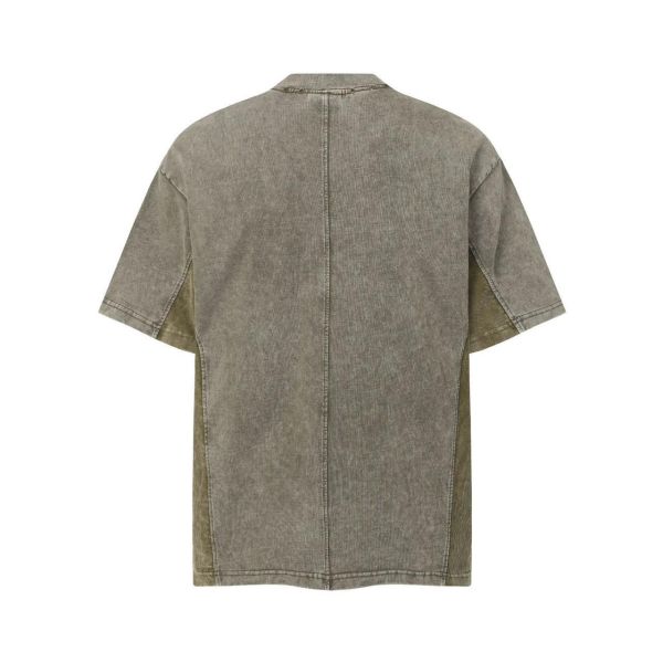 拼色舊感口袋短T 