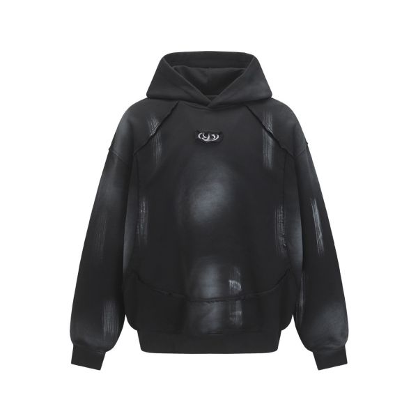 髒漆刺繡解構帽T 