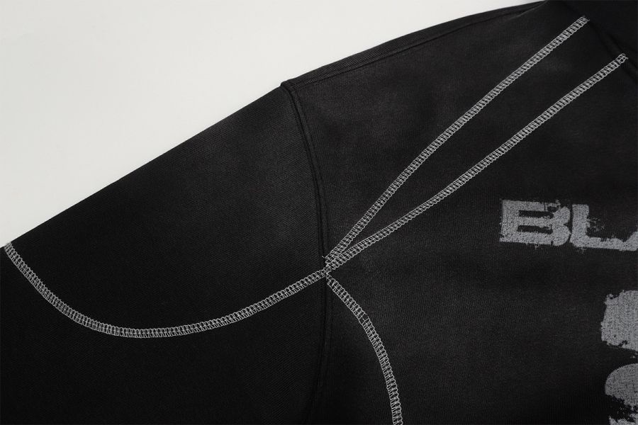 BLAMACAR28水洗髒染帽T 