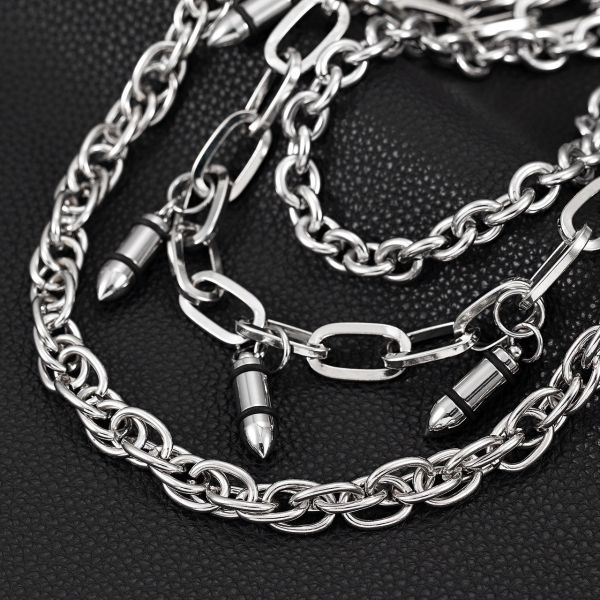 三層拼接子彈褲鍊 