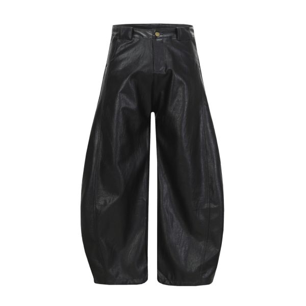 經典皮革彎刀褲 