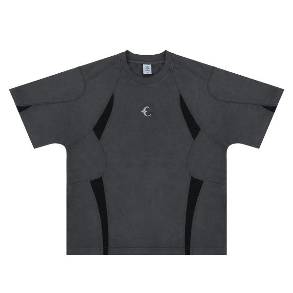 半月水洗透網解構短T 