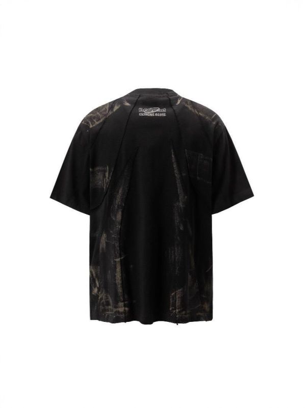 美式髒漆解構短T 