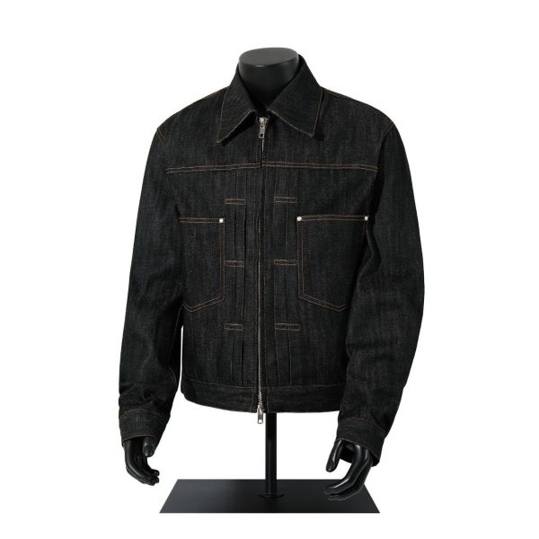 原色黑單寧短版外套 