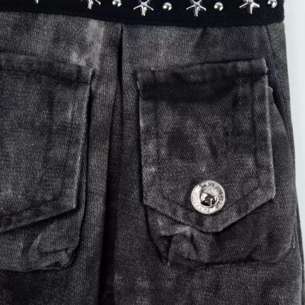 蕾絲星扣口袋短裙 