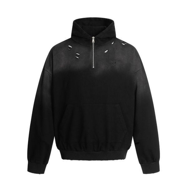 美式破壞漸層帽T 