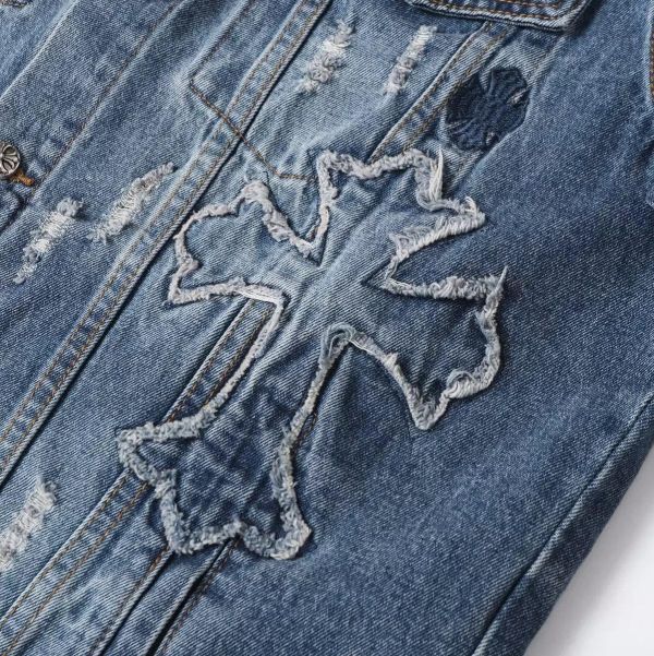 BOXY復古十字牛仔外套 