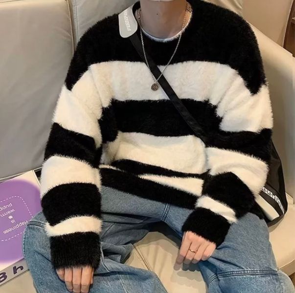 韓國海馬毛橫條毛衣 