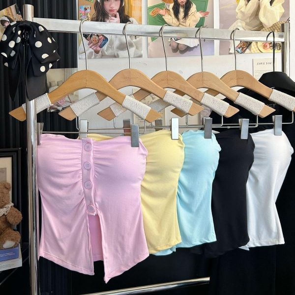 馬卡龍平口開衩小可愛 