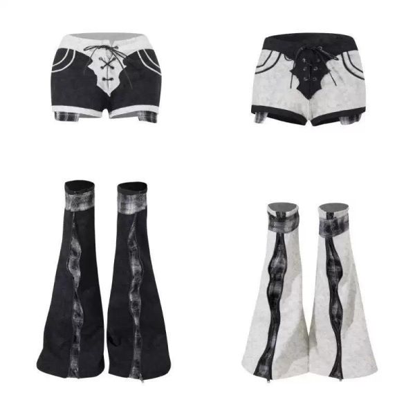 美式辣妹蕾絲拼接短褲 