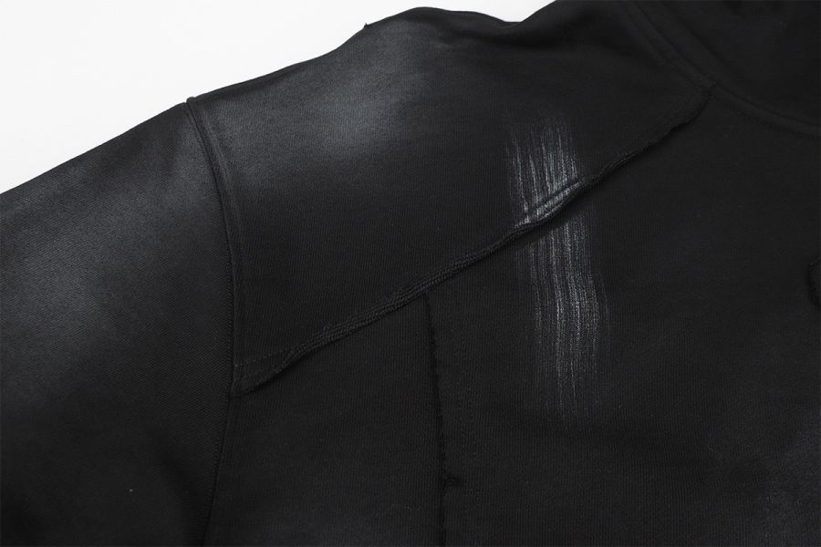 髒漆刺繡解構帽T 