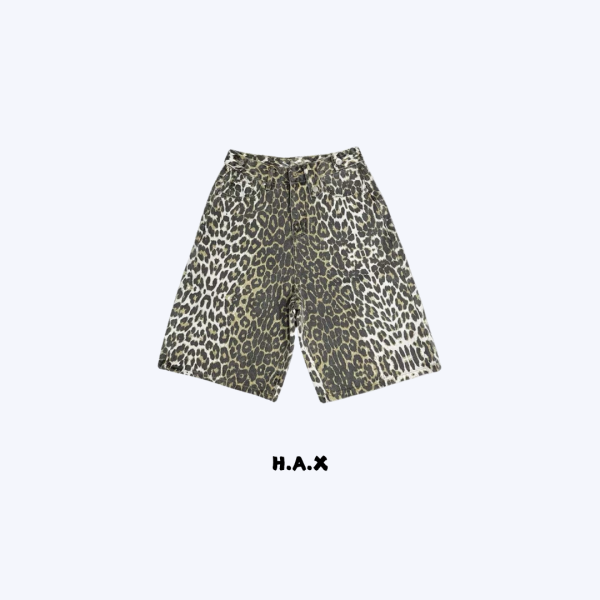 美式豹紋七分褲 