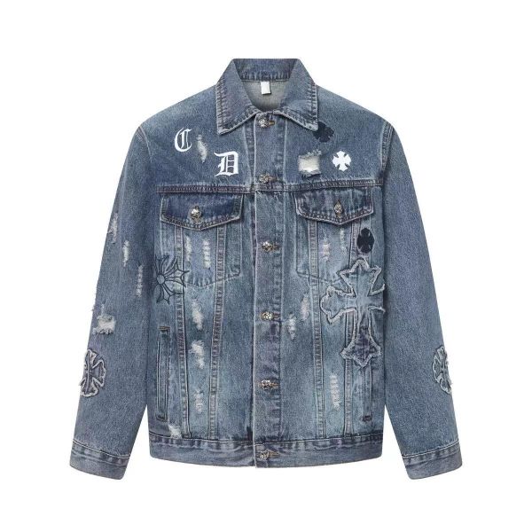 BOXY復古十字牛仔外套 