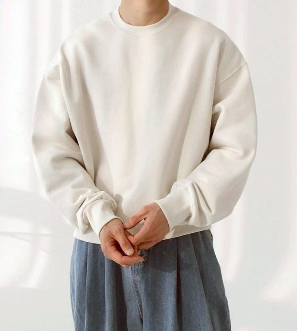 簡約牛奶絨短版大學T 