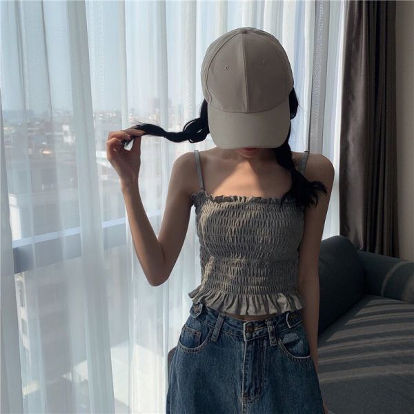 (限量活動)百褶胸墊少女背心 