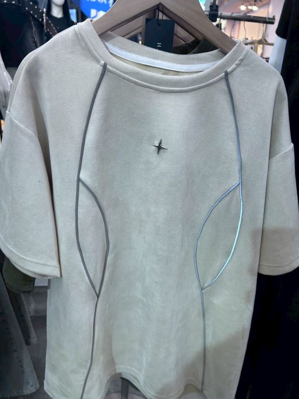 韓版麂皮反光T 