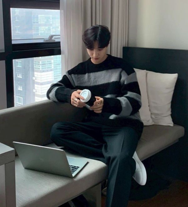 韓國海馬毛橫條毛衣 