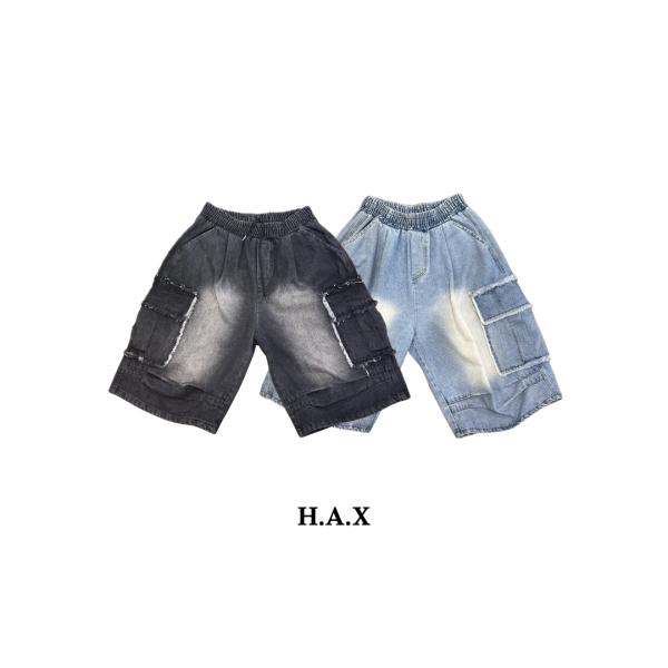 韓國貓鬚牛仔7分褲 