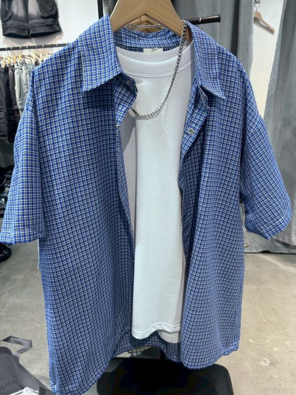 韓國細格紋襯衫 