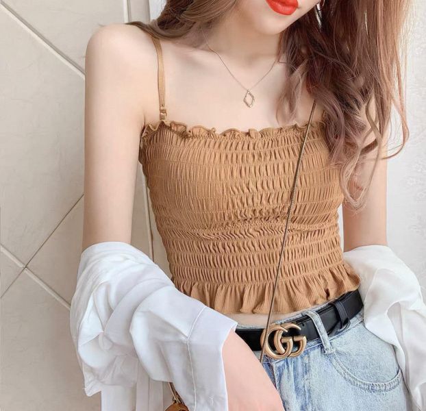 (限量活動)百褶胸墊少女背心 