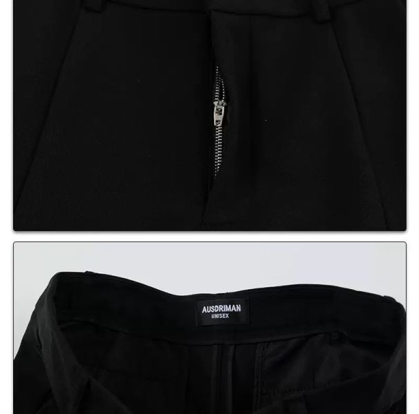 韓版褶皺高質感西裝彎刀褲 