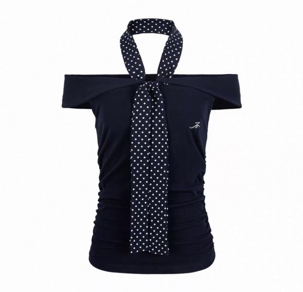 辣妹一字圍巾短款T 