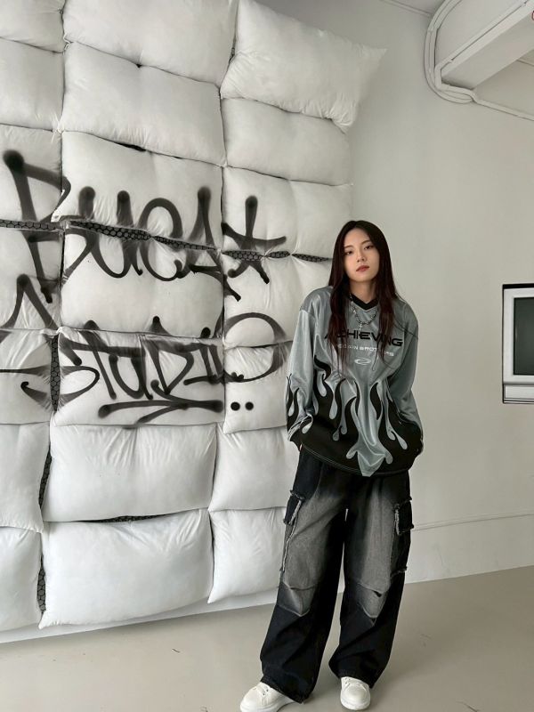 韓國毛邊口袋牛仔褲 