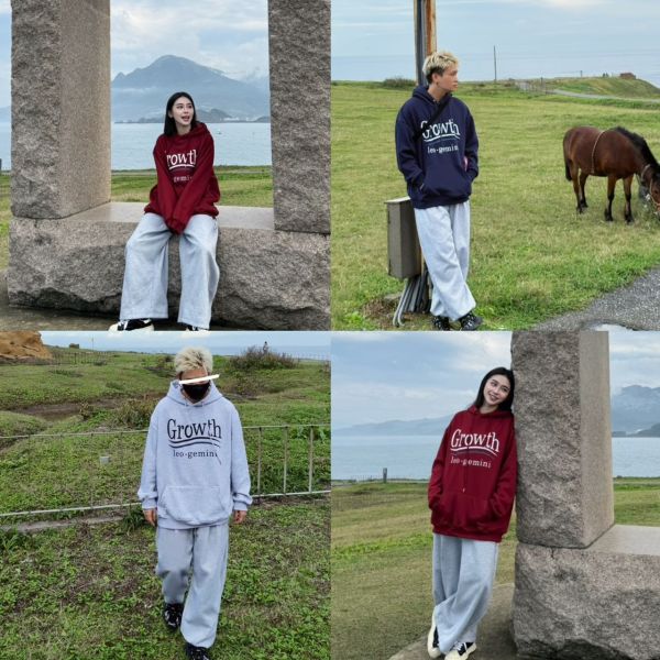 (牛奶絨)寬版字母帽T 