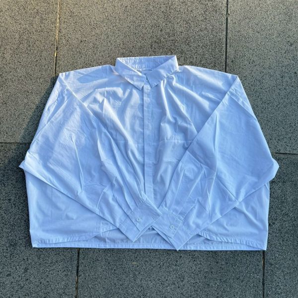 韓國寬短素面襯衫 