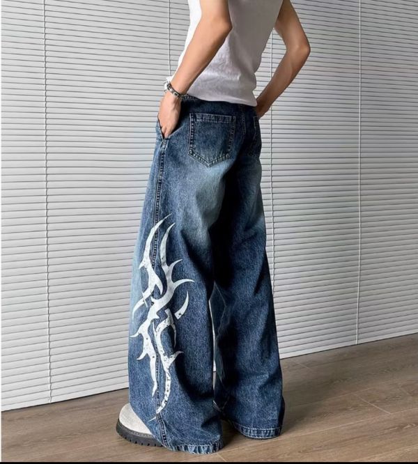 閃電水洗直筒牛仔 