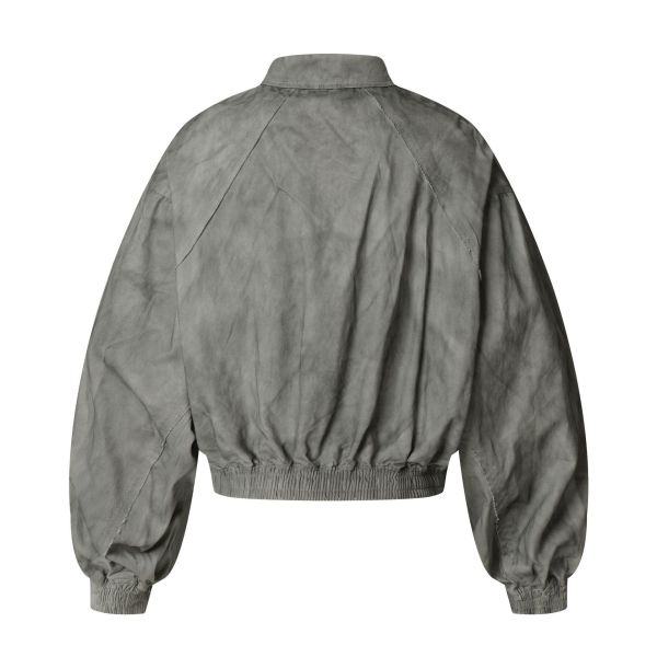 美式廢土風水洗翻領上衣 