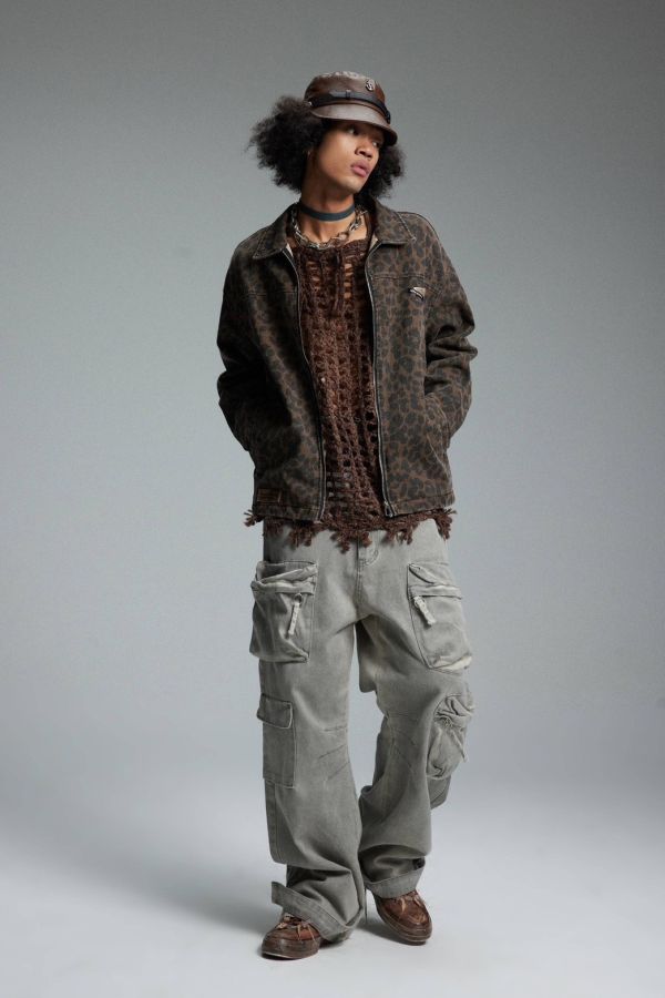 短板花豹紋外套 