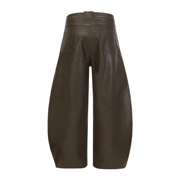 經典皮革彎刀褲 