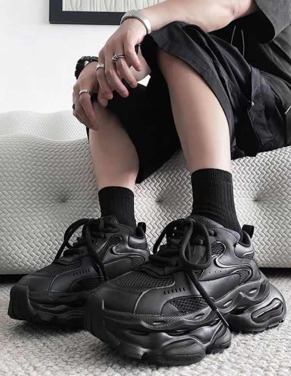 (180的秘密)黑魂厚底5CM氣墊鞋 