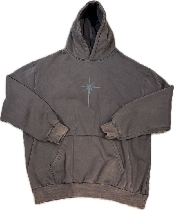 刷毛水洗十字星帽T 