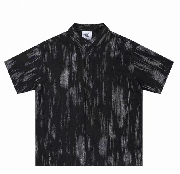 潑墨簍空針織襯衫 