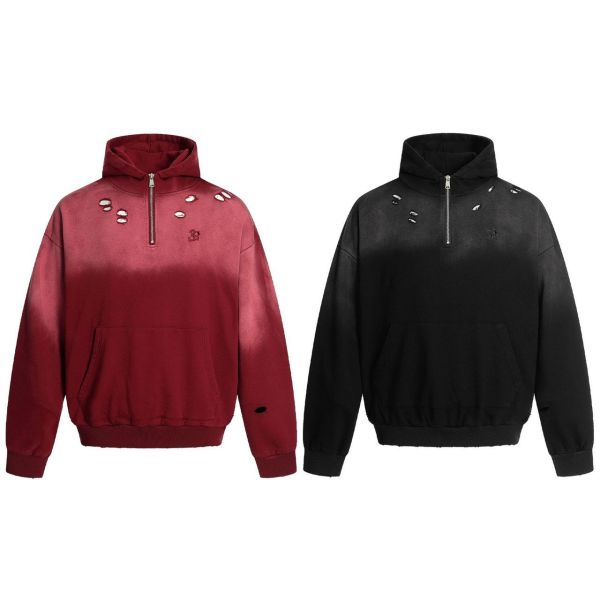 美式破壞漸層帽T 